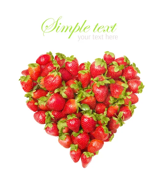 Herz aus frischen Erdbeeren — Stockfoto
