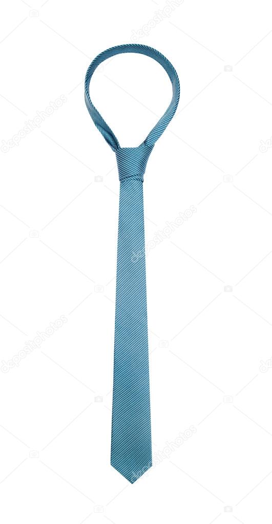 Blue tie isolated on white background