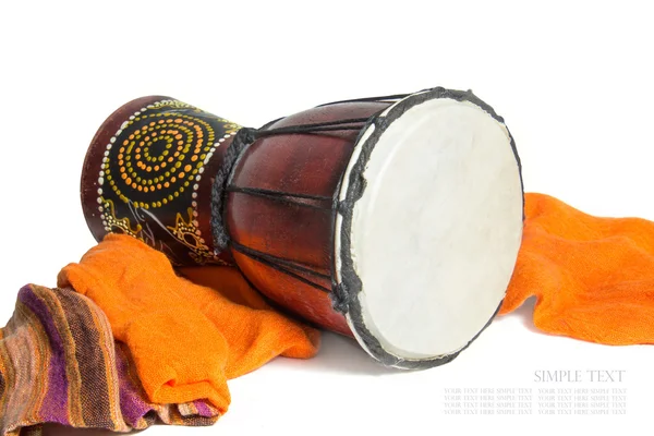 Ethnic drum isolated on white background — Stockfoto