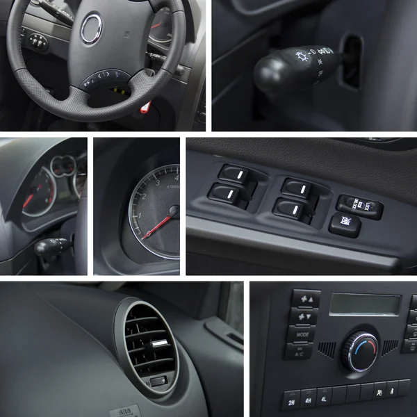 Car interior and dashboard collage — Stock Photo, Image