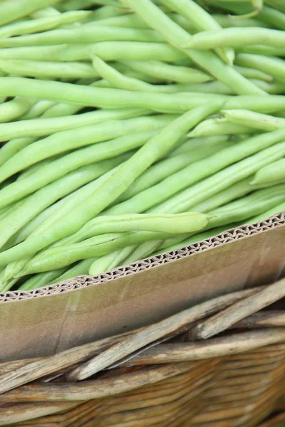 Grüne Bohne auf dem indischen Markt — Stockfoto