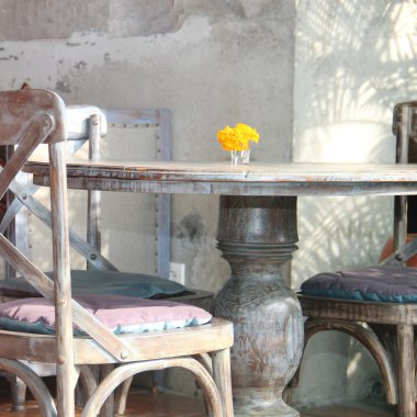 café arka masada. Vintage tarzı
