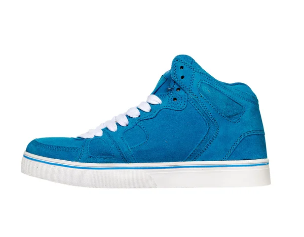 Beyaz arka plan üzerinde izole mavi spor ayakkabı — Stok fotoğraf