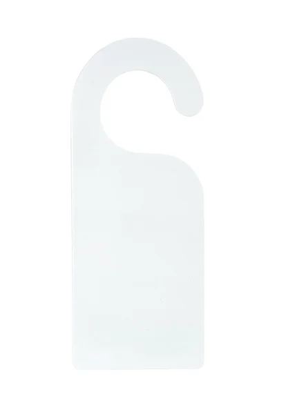 Placa blanca en la puerta aislada sobre fondo blanco — Foto de Stock