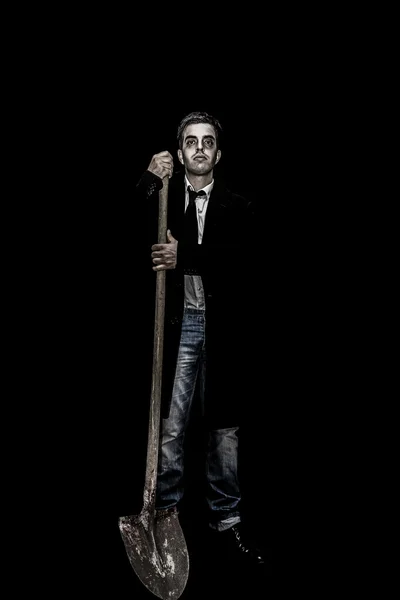 Undertaker med spade, halloween collection — Stockfoto