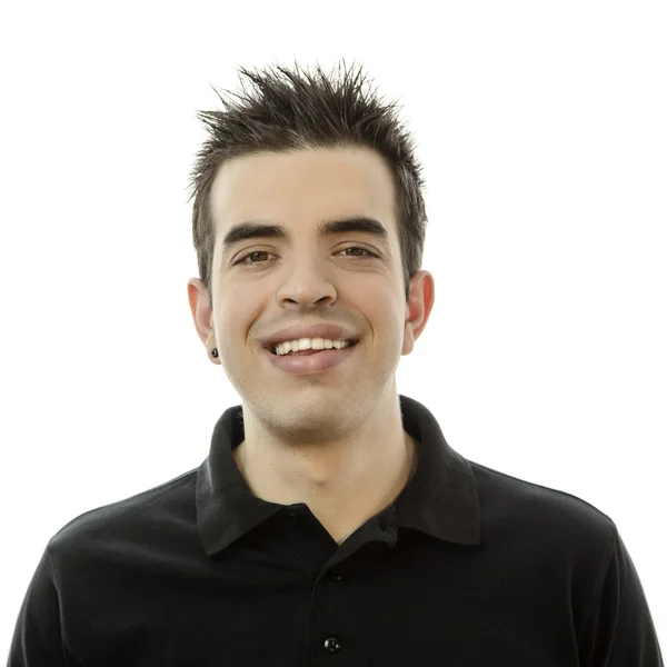 gülümseyen, mutlu, genç bir adam portresi