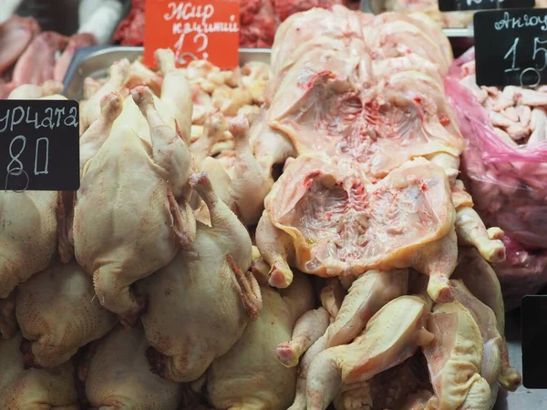 Sliced Chicken Carcass Counter — Fotografia de Stock