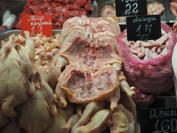 Sliced Chicken Carcass Counter — Fotografia de Stock