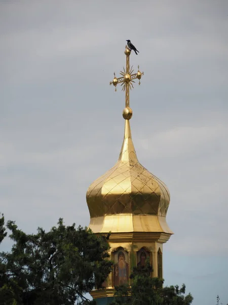 Хрест Купол Православна Церква — стокове фото
