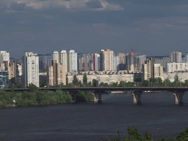 Blick Auf Den Fluss Und Die Stadt Dnjepr — Stockfoto