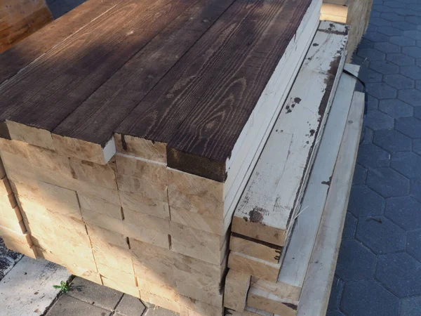 Stacked Wooden Boards Construction — Φωτογραφία Αρχείου