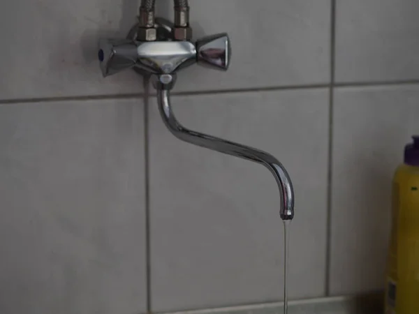 Faucet Washing Hands Dishes Campsite — Stock Photo, Image