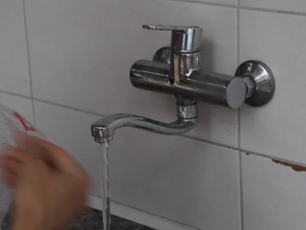 Faucet Washing Hands Dishes Campsite — Stock Photo, Image