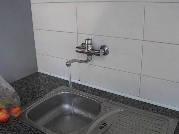 Faucet Washing Hands Dishes Campsite — Foto de Stock