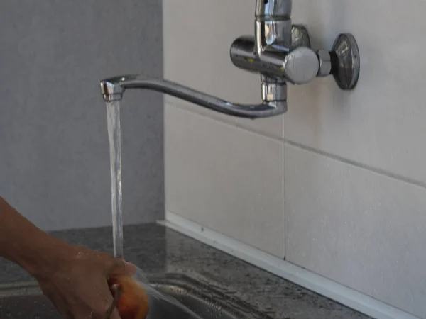 Faucet Washing Hands Dishes Campsite — Foto Stock