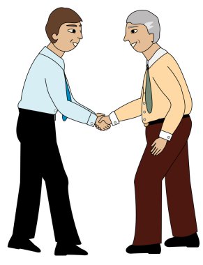 İki adam el sıkışıyor.