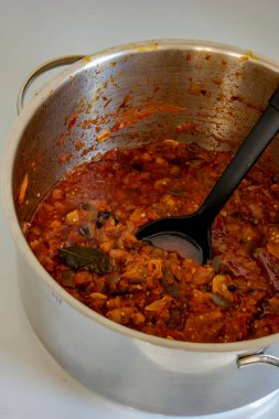 Sebze sosu pişirme süreci, adım adım tarif. Yüksek kalite fotoğraf.