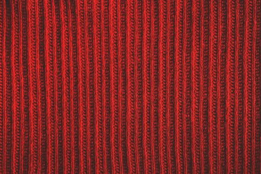 Kırmızı örgü yünü. yumuşak odak