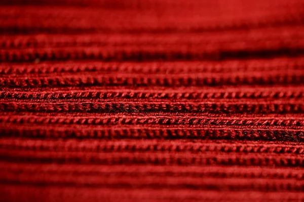 Lã de tricô vermelha. foco suave — Fotografia de Stock