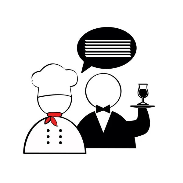 Chef and waiter — Stock Vector