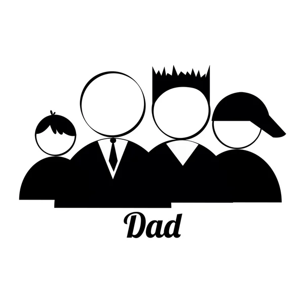 Dad and sons — Stock Vector