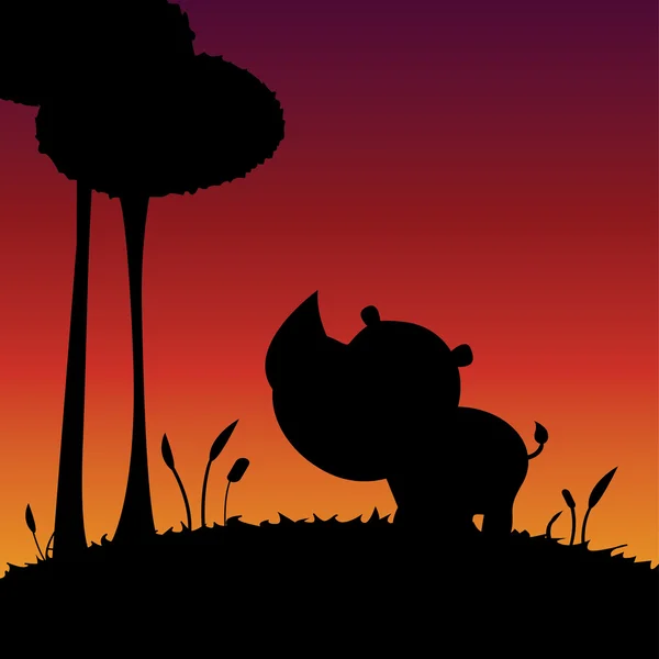 Rhino silhouette — Stock Vector