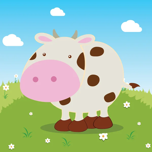 Vaca de granja — Vector de stock