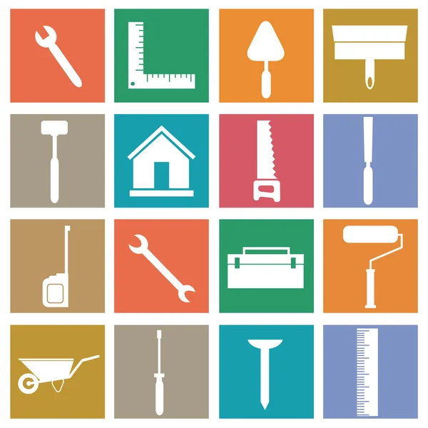 Iconen voor de bouw — Stockvector