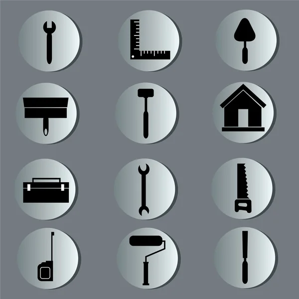 Iconen voor de bouw — Stockvector