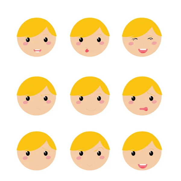 Boy expression face — Stock Vector