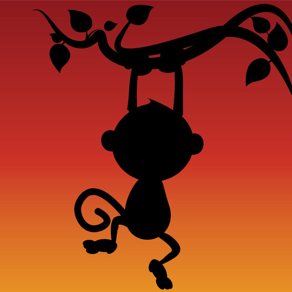 Силуэт обезьяны
