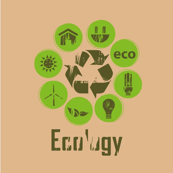 Ecologie pictogrammen — Stockvector