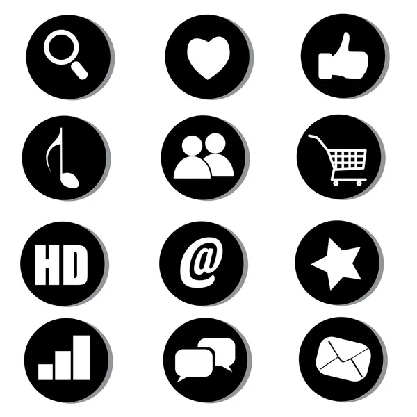 Icone dei social media — Vettoriale Stock