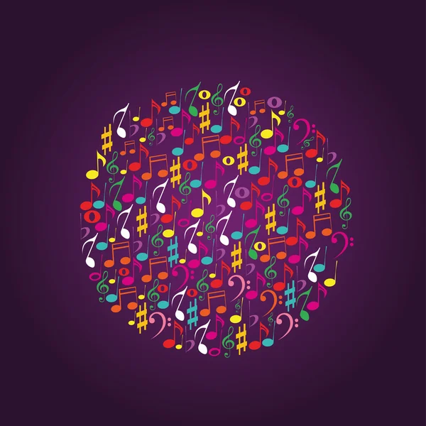 Music notes circle — Stock Vector