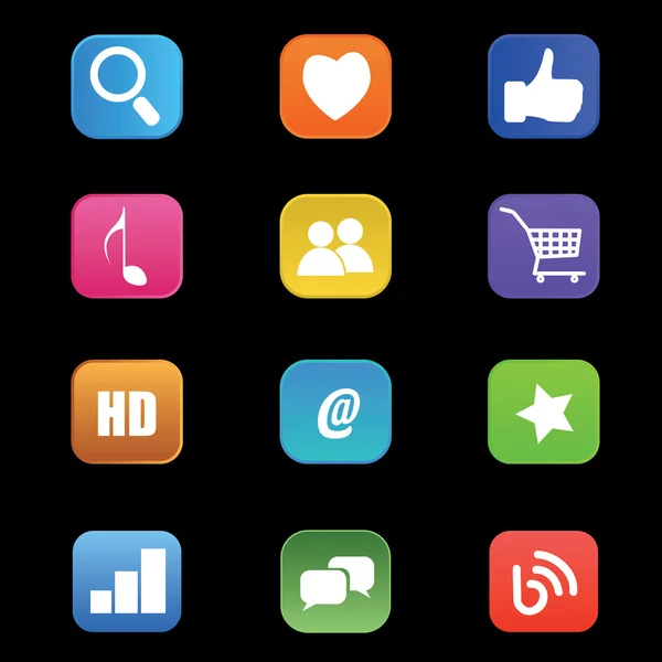 Iconen van sociale media — Stockvector