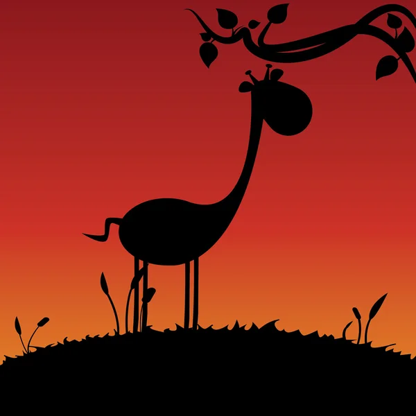 Силуэт жирафа Лицензионные Стоковые Иллюстрации