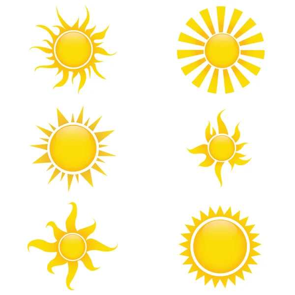 Iconos de sol — Archivo Imágenes Vectoriales