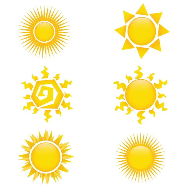 Iconos de sol — Vector de stock