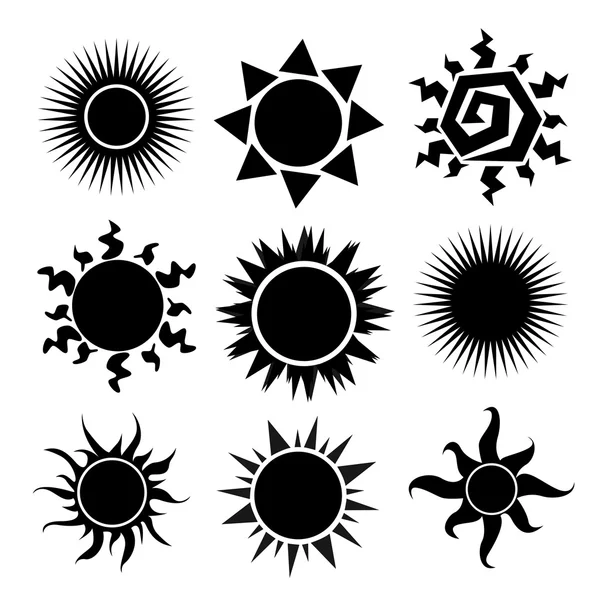 Silueta de sol — Vector de stock