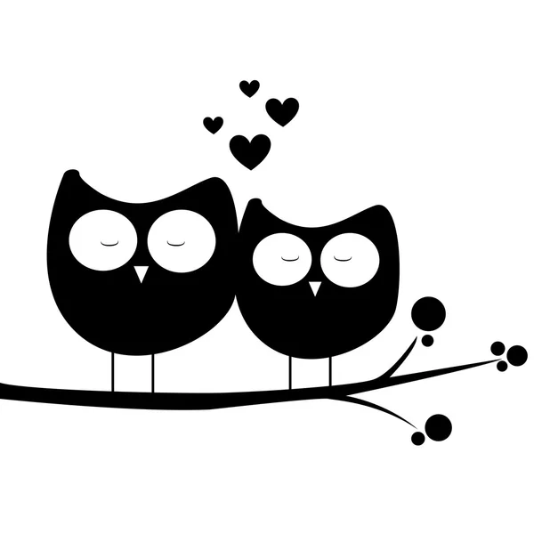 Owl in love — Stock Vector