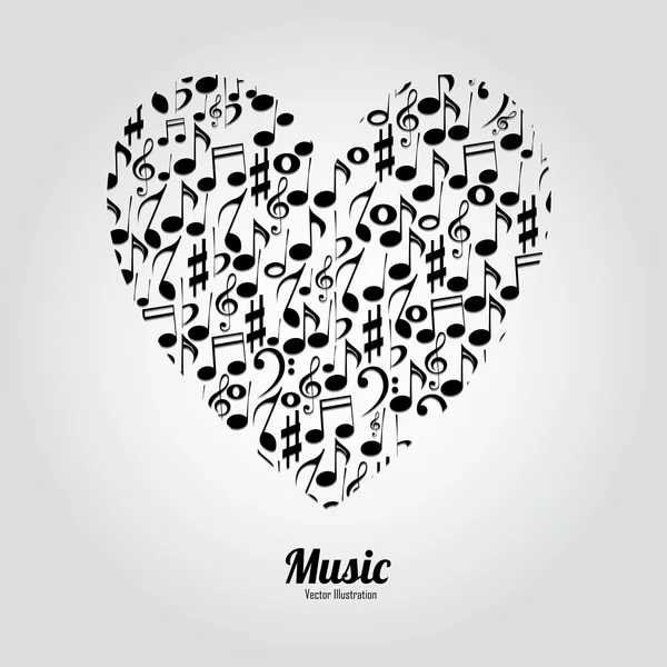 Music heart — Stock Vector