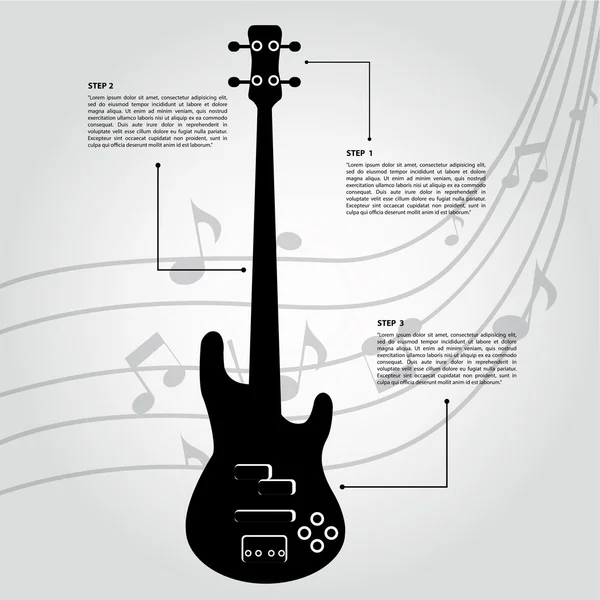 Infografik zur Gitarre — Stockvektor
