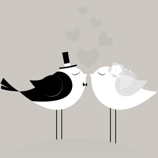 Just married birds — Stock Vector