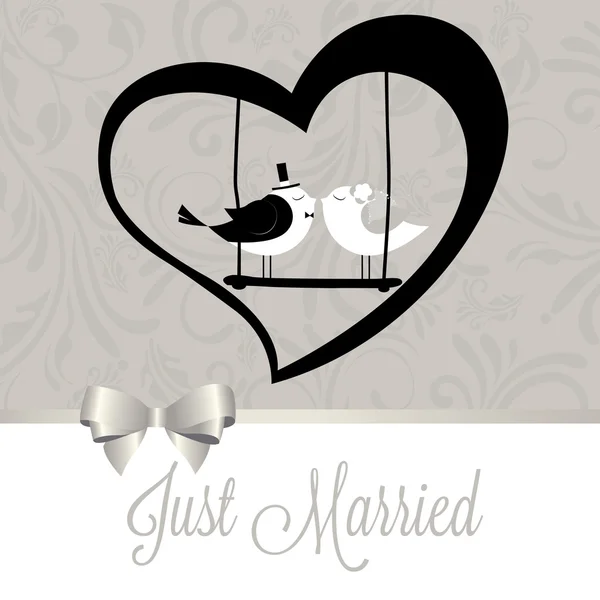 Just married birds — Stock Vector