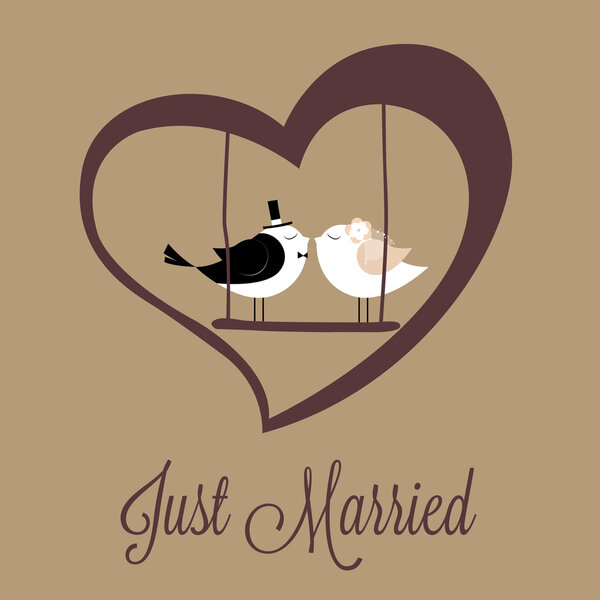 Только что женился.
