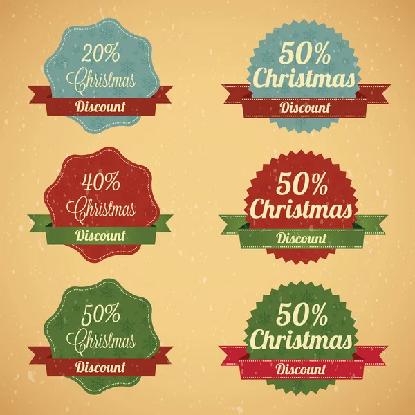 Etiquetas de venta de Navidad — Vector de stock