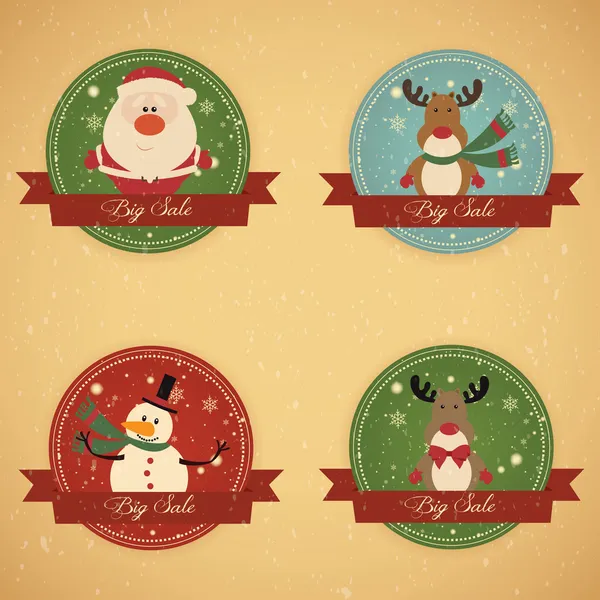 Étiquettes de vente de Noël — Image vectorielle
