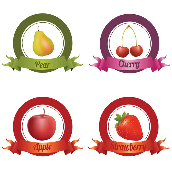 Etiquetas de frutas — Vector de stock