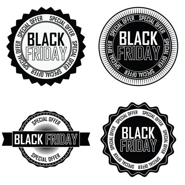 Black Friday Labels — Stock Vector