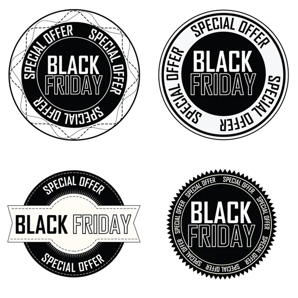 Black Friday Labels — Stock Vector